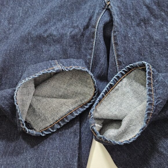 Uniqlo Jean Women 32 Indigo Relaxed Tapered High Rise Cropped Fabric By Kaihara - Picture 15 of 16